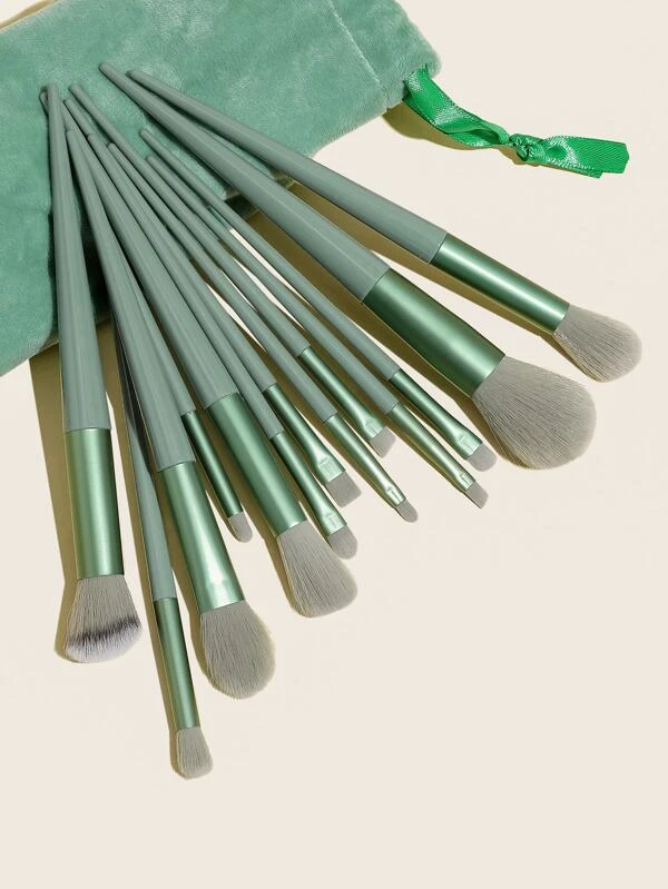 13ชิ้น เซ็ตแปรงแต่งหน้า & 1 ชิ้น กระเป๋าเก็บของ e-69