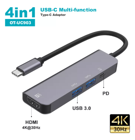 PD28-3.0 USB HUB เพิ่ม 4 พอร์ต ACASIS USB hub ความเร็วสูง 4 พอร์ต อะแดปเตอร์ขยายฮับ USB ตัวแยกสัญญาณ USB อินเตอร์เฟสพลังงานสำหรับ PC#T-001