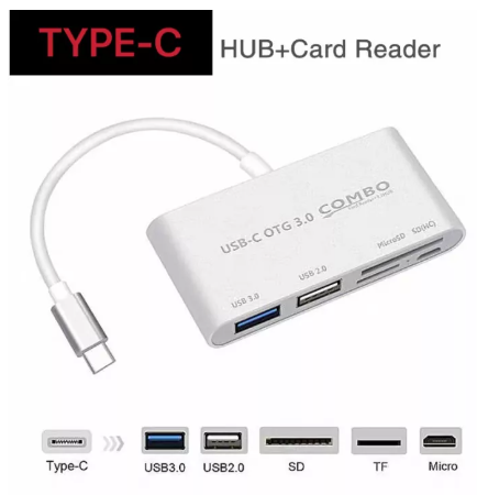 GE100-5 In 1 USB 3.1 Type C To USB 2.0 3.0 Hub Micro OTG TF/SD Card Reader For Type-c Devices With OTG Function