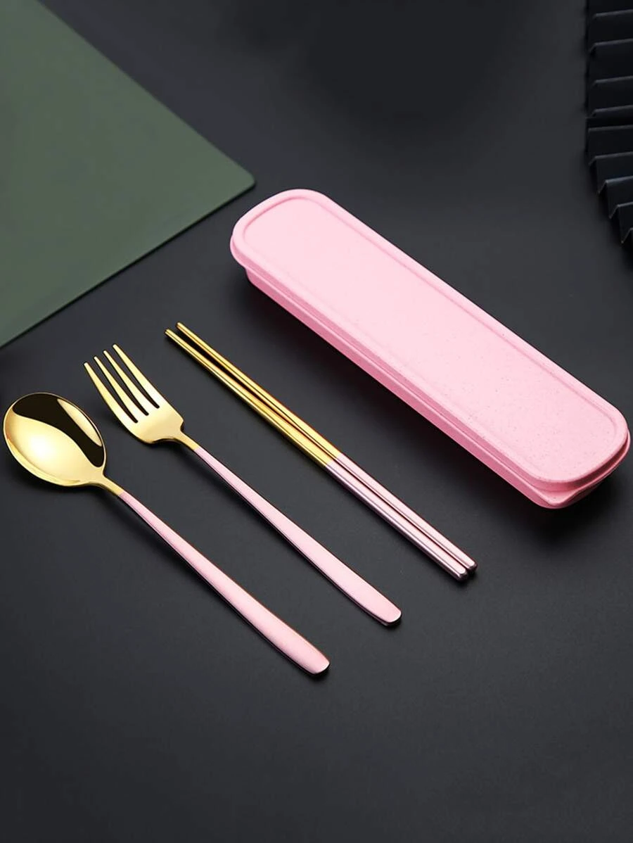 1 เซต สแตนเลส เครื่องใช้บนโต๊ะอาหาร & 1 ชิ้น กล่อง hh-8