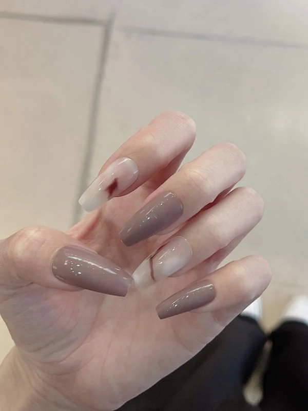 24 ชิ้น ยาว คอฟฟิน หินอ่อน เล็บปลอม & ตะไบเล็บ 1 ชิ้น & 1 แผ่น แถบสาย c-79