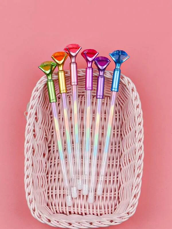 ปากกาลูกลื่น 4 ชิ้น ลายเพชร s-51