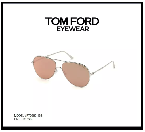 (ว#019) Tom Ford แว่นกันแดดแบรนด์ Tom Ford รุ่น FT0695-16S ทรงนักบินสุดฮิต คอลเลคชั่นใหม่ส่งตรงจากรันเวย์