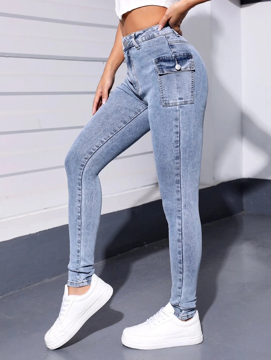 กางเกงยีนส์ สกินนี่ กระเป๋าพนัง  ee-44