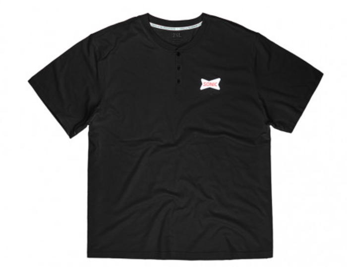 PE25-เสื้อยืดคอกระดุมสีดำ