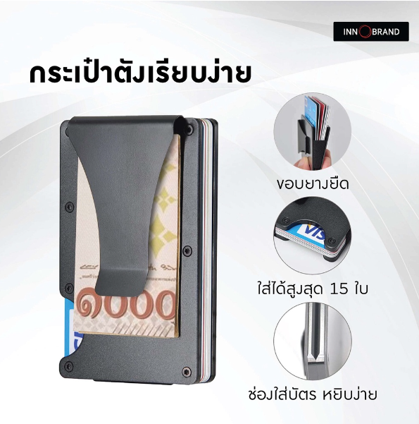 TOP41-iWallet ของแท้ รับประกันสินค้า 10 ปี!! กระเป๋าสตางค์ คาร์บอน ใส่บัตร ป้องกันขโมยข้อมูล พกพาง่าย