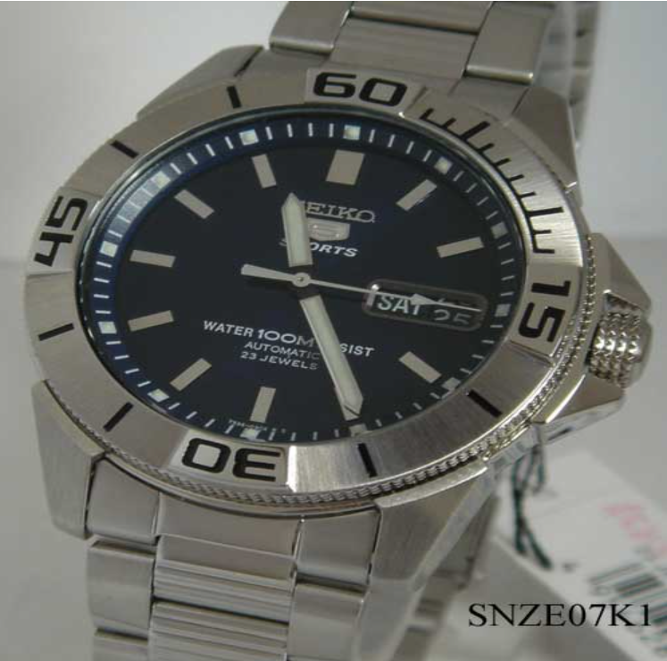 S47-seiko 5 ออโต้รุ่นใหม่ เครื่อง 7s36 ขอบหมุนได้ หน้าดำ สินค้าหมด