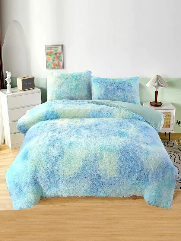 เซต ปลอกผ้านวม มัดย้อม แต่งขน (ไม่รวมไส้นวม) t-54