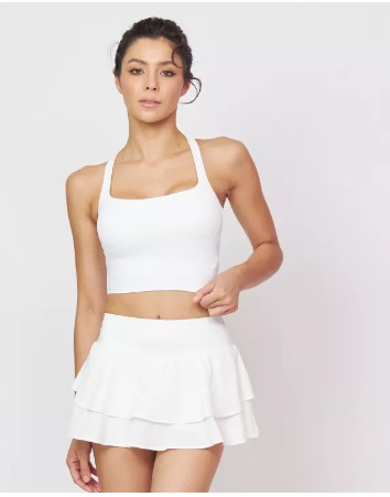 SF11-Luxeflex Box Crop Top (Stockholm) - สปอร์ตบราขาว / ชุดชั้นในออกกำลังกาย บราไขว้หลัง