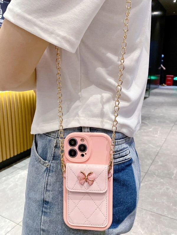 เคส โทรศัพท์ ช่องเสียบการ์ด พร้อมสายคล้อง c-43