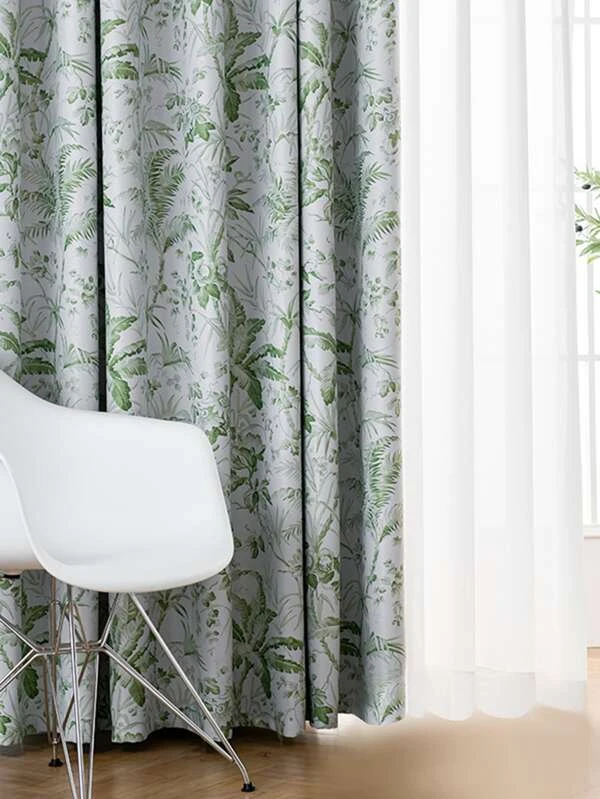 ผ้าม่านทึบแสง พิมพ์ ทรอปิคอล แผงเดียว  ผ195