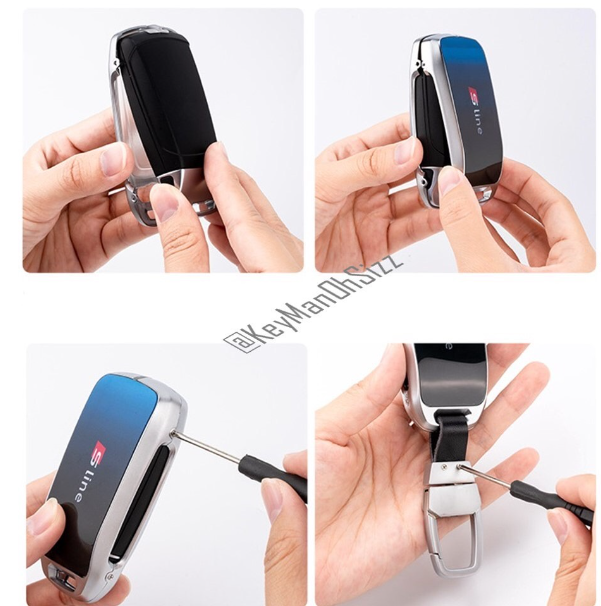 K36-เคสโลหะรีโมทรถฟอร์ด Ford Focus กุญแจพับข้าง Alloy Up Grade Luminescence 3D Silicone