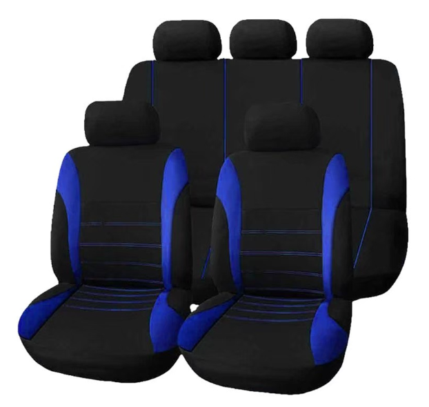 GX47-ACE ชุดคลุมเบาะรถ ชุดหุ้มเบาะ หน้าหลัง ใช้ได้กับรถทั่วไป ผ้า Spandex รุ่น 1705 (สีน้ำเงิน) Car Seat Cushion Cove