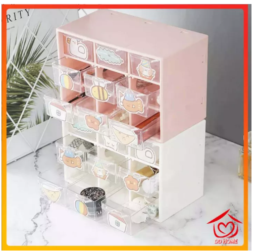 UTI90-แถมฟรี!สติกเกอร์ ปลีก/ส่ง D43กล่องลิ้นชัก 6ช่อง 9 ช่องD43 กล่องสำหรับจัดเก็บ เก็บอุปกรณ์ กล่องเก็บเครื่องสำอาง กล่องเก็บของอเนกประสงค์