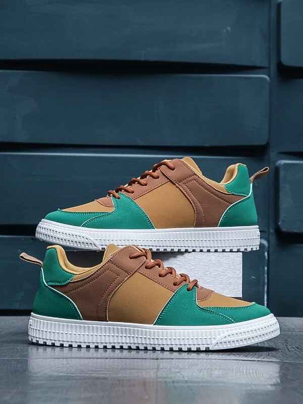 ผู้ชาย รองเท้าสเก็ต บล็อคสี สายรัดหน้า m-97