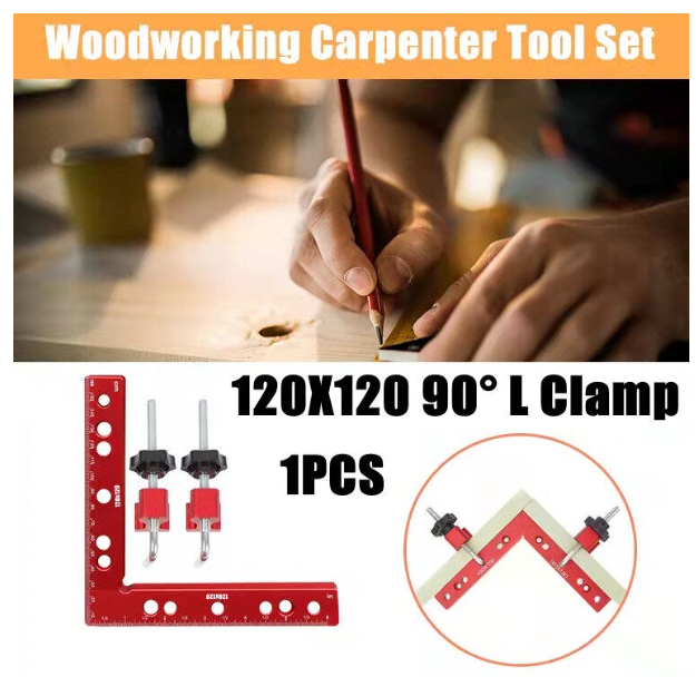 TH150-แคลมป์จับมุมฉากงานไม้90องศา, ตัวจับตำแหน่งรูปตัว L ตัวยึดสำรองไม้บรรทัดมุมอะลูมิเนียมแบบปรับได้