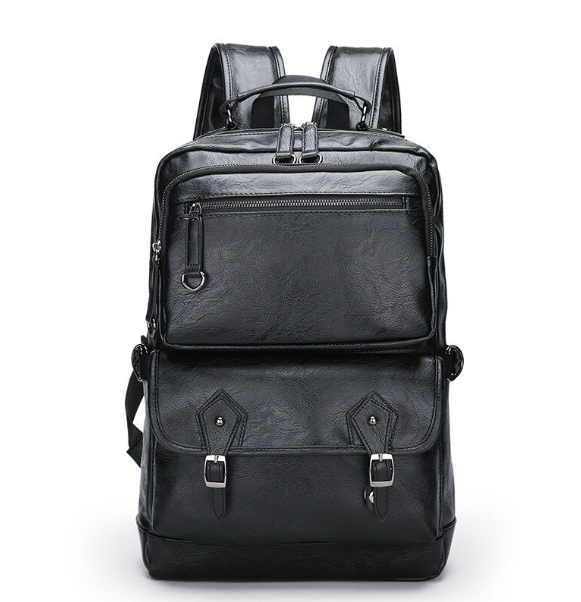 HU72-New Men กระเป๋าเป้สะพายหลังแฟชั่นหนังคุณภาพสูงชายเกาหลีนักเรียนเด็กชายกระเป๋าเป้สะพายหลังธุรกิจแล็ปท