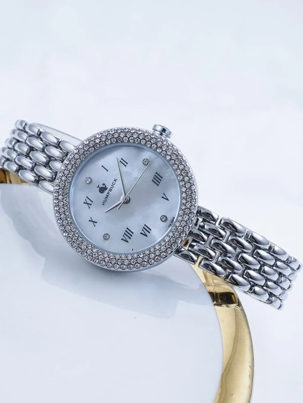 นาฬิกาควอตซ์ ตกแต่ง พลอยเทียม  น-0120