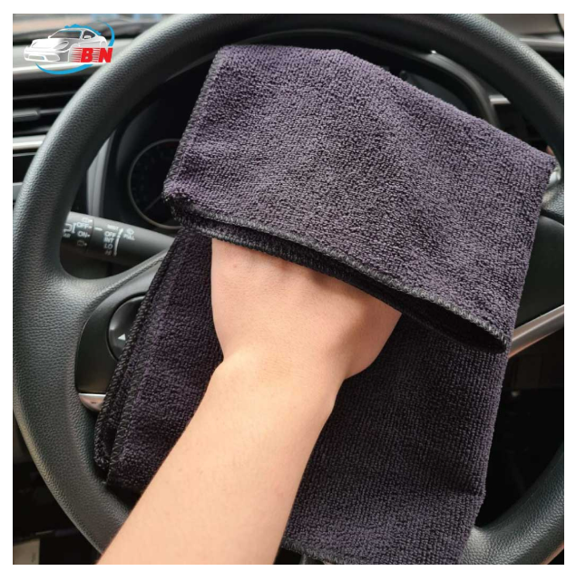 GX228-ผ้าไมโครไฟเบอร์ Black Edition เกรดคาร์ดีเทลลิ่ง 320 gsm 30x30/40x40