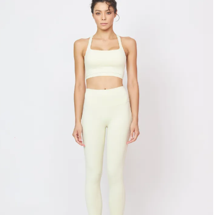 SF44-Luxeflex Sculpted Leggings Havana - เลคกิ้ง สีเหลืองอ่อน / กางเกงออกกำลังกาย กางเกงกีฬา