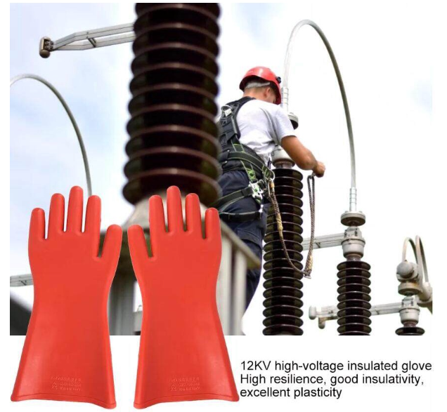 TH171-ถุงมือกันไฟดูด กันน้ำ กันไฟฟ้าแรงสูง 12 KV อุปกรณ์ช่วยช่างไฟให้ปลอดภัย ถุงมือฉนวน 12kV ถุงมือยางหุ้มฉนวนแรงดันสูงช่างไฟฟ