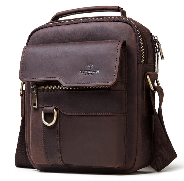 HU92-HUMERPAUL กระเป๋าสะพายไหล่หนังวัวแท้สําหรับผู้ชาย Kavis