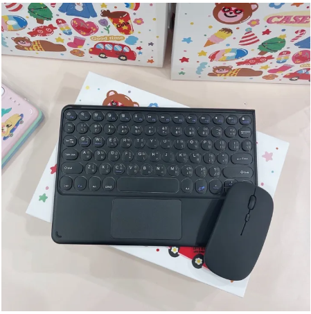 PD05-ใหม่ล่าสุด คีย์บอร์ดไร้สายมีทัชแพด ไทย-อังกฤษ แถมฟรีสติ๊กเกอร์ Keyboard bluetooth