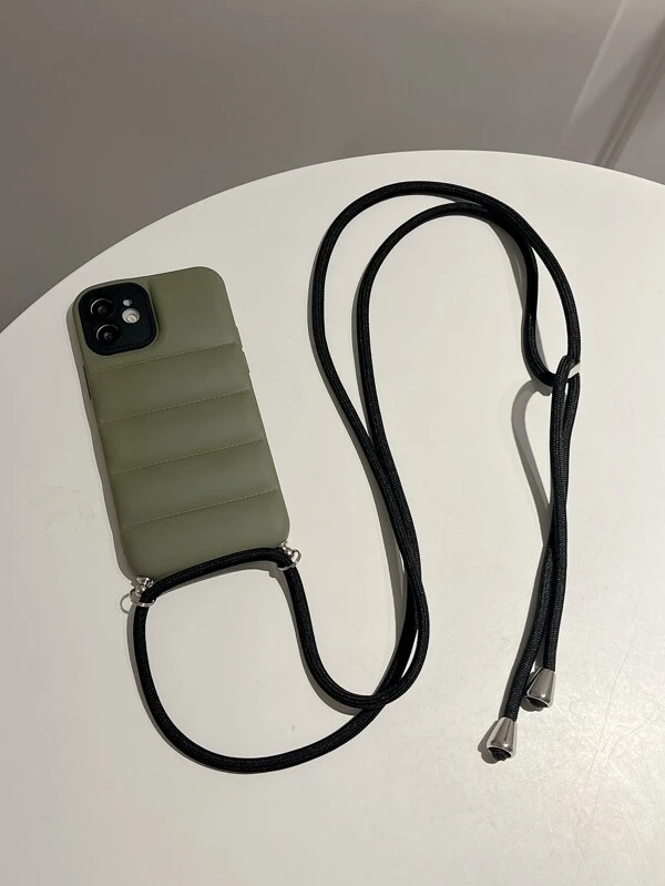 เคสโทรศัพท์ สีพื้น พร้อมสายคล้อง c-72