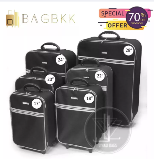 BAG12-BAG BKK กระเป๋าเดินทางล้อลาก CANDO ขนาด 17-18-20-22-24-26-28 นิ้ว 2 ล้อ ดีไซน์คลาสสิค น้ำหนักเบา [รุ่น F1177] Made in Thailand