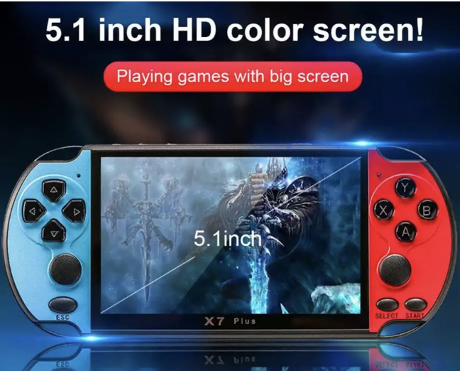 ROM80-ส่งจากไทย แบบพกพา X7 PLUS 5.1 นิ้วหน้าจอสีดิจิตอล MP5 8GB สนับสนุนเกม 3000เกมในตัว จอHD (รองรับภาษาไทย)