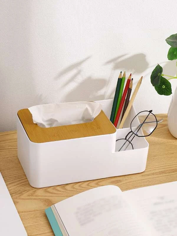 กล่องทิชชู่ พลาสติก เนื้อเยื่อ จัดเก็บ นอร์ดิก สี่เหลี่ยม หลายกริด สำหรับ โต๊ะ 1 ชิ้น nn-37