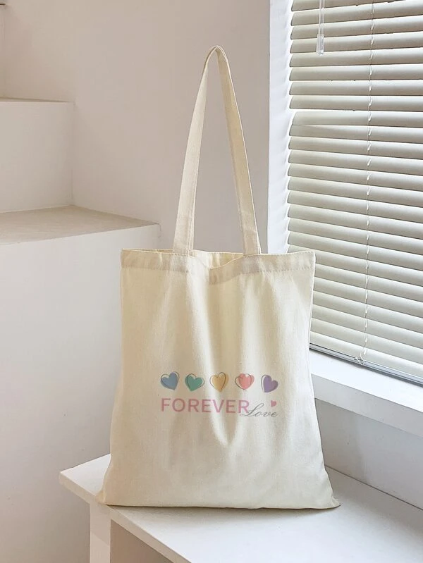 กระเป๋าช้อปปิ้ง ลาย หัวใจ & ตัวอักษร n-97