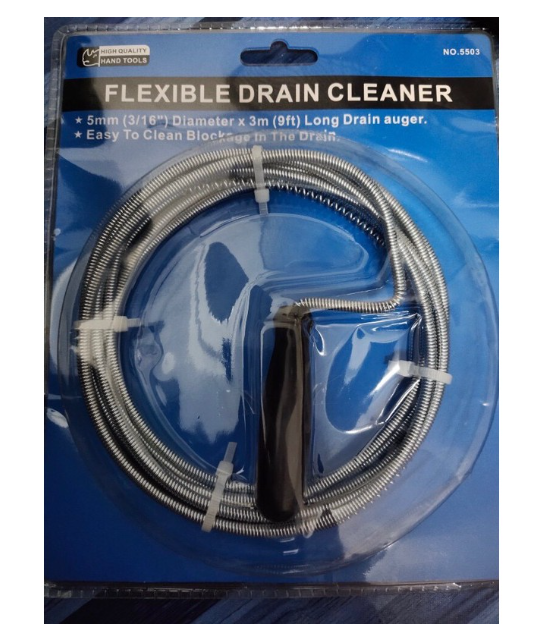 MW74-งูเหล็ก สปริงทะลวงท่อน้ำ สปริงทะลวงท่อตัน งูเหล็กล้วงท่อ งูดิน ขนาด 3เมตร RHINO No.5503 ราคาถูก ราคาต่อชุด