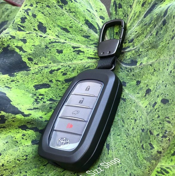 K11-เคสโลหะรีโมทรถสีดำด้านและดำเงา Toyota Fortuner Legender แบบ 2 ชั้น Double-Layer Metal Aluminum Alloy