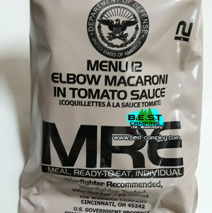 WA12-Menu12,Elbow macaroni in tomato sauce,,อาหารเดินป๋า,อาหารทหาร,อาหารฉุกเฉิน