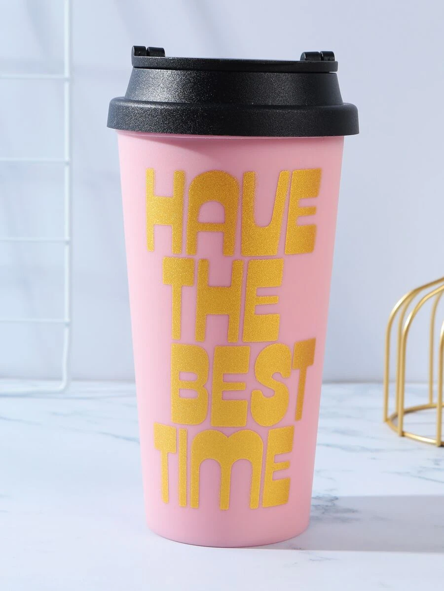 ถ้วยฉนวน สำหรับเดินทาง พิมพ์ สโลแกน บอร์ก คอลลาร์ สำหรับ บ้าน 1 ชิ้น  pp-69