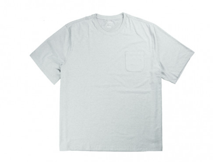 PE39-POCKET TEE คอกลมสีเทา