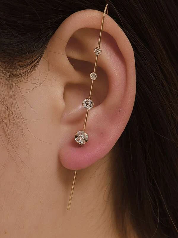 ต่างหู ตกแต่ง เพชรคิวบิกเซอร์โคเนีย 1 ชิ้น e-56