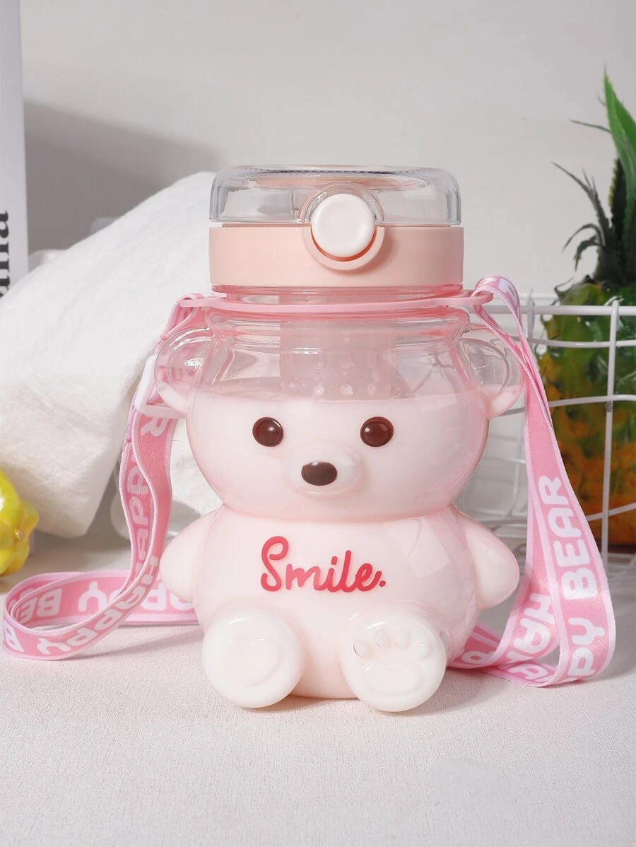 ขวดน้ำ ลายการ์ตูน ลายหมี แบบพกพา 1 ชิ้น  oo-233