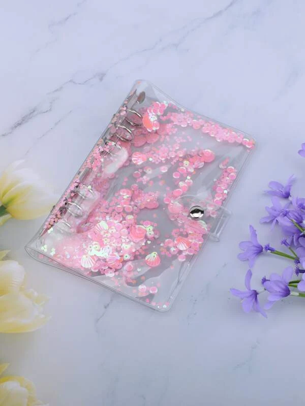 ปกโน๊ตบุ๊คใบหลวม ตกแต่งเลื่อม 1 ชิ้น f-77