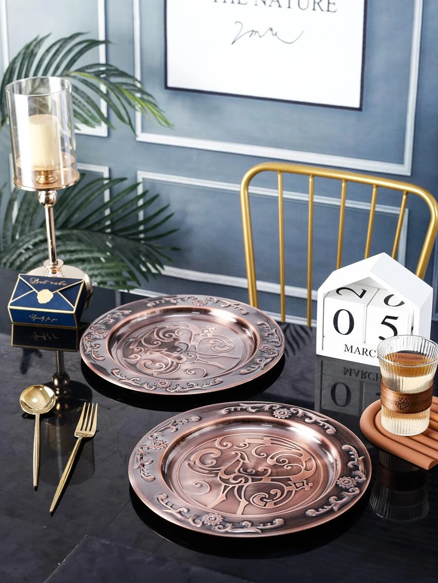 จาน เลื่อน ลวดลาย สแตนเลส 1 ชิ้น ff-71