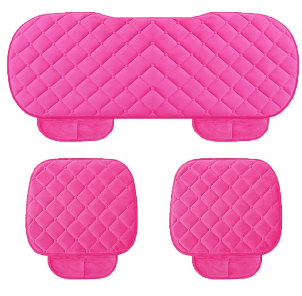 GX36-เบาะรองนั่งในรถยนต์ (ครบชุด) ที่รองเบาะ ที่หุ้มเบาะ เบาะรองนั่ง Car Cushion รุ่น 1711 (สีชมพู) ใช้กับรถยนต์ทุกรุ่น