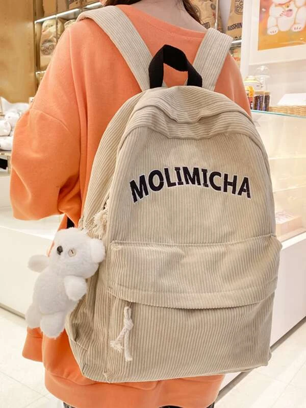 กระเป๋าเป้อเนกประสงค์ กราฟฟิค ตัวอักษร พร้อม จี้กระเป๋า ll-84