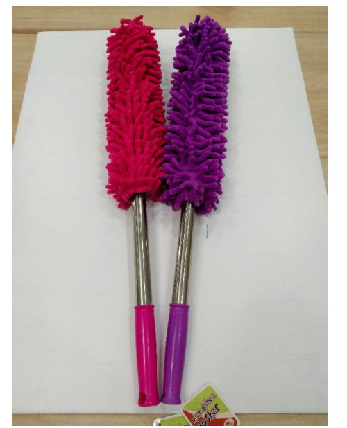 MW158-ไม้ปัดฝุ่นตัวหนอนไมโครไฟเบอร์ด้ามสแตนเลส คละสี