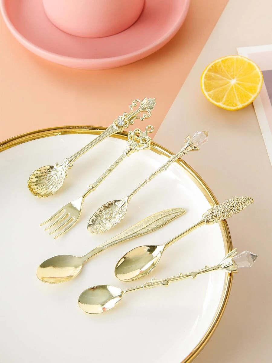 ช้อน 5 ชิ้น เมทัลลิก และ ส้อม 1 ชิ้น hh-22