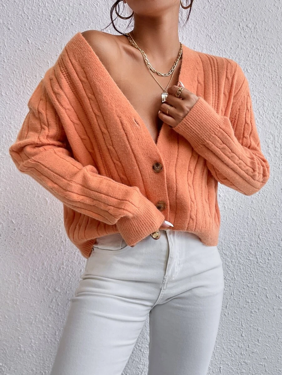 คาร์ดิแกน มีกระดุม ผ้าถัก j-43