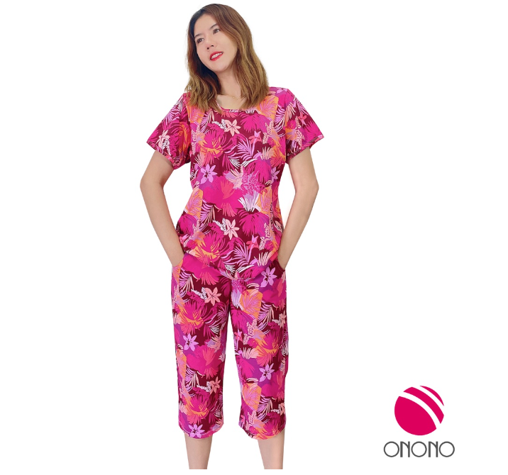 ON39>ONONO ชุดนอน เสื้อแขนสั้น กางเกงขายาว รุ่น OC1207 ฟรีไซส์