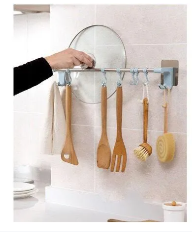 ROB26-ราวแขวนผ้าแขวนสิ่งของรับน้ำหนักได้1-5กก.ไม่เจาะผนัง