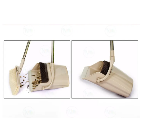 ROB16-ชุดที่โกยผง ไม้กวาดหมุนได้ ชุดไม้กวาดทำความสะอาดตักผงโกยผง รุ่น 5345