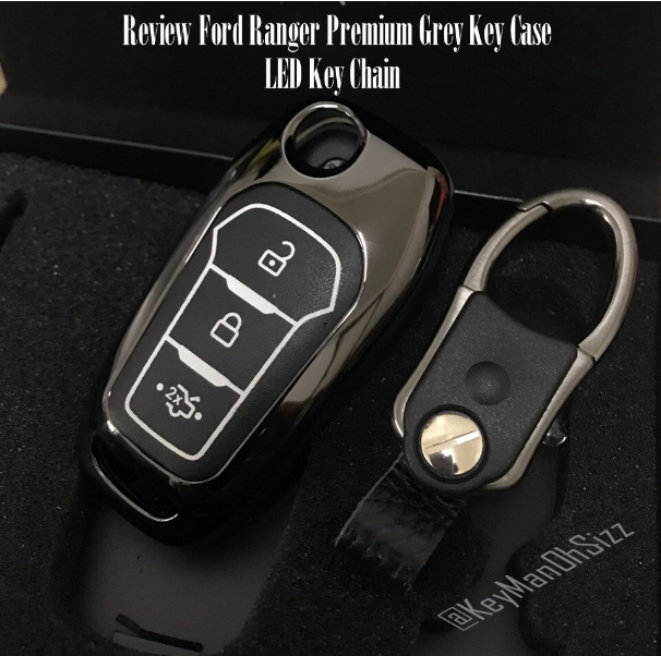 K67-เคสโลหะรีโมทรถ Ford LED Version Folding Key ปุ่มเรืองแสงพร้อมพวงกุญแจ LEDวัสดุคุณภาพด้วย Metal Zinc Alloy